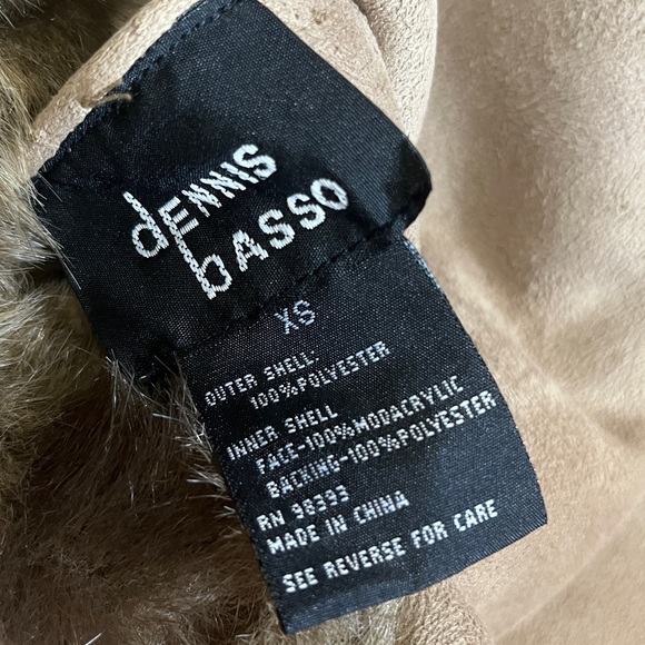 Dennis Basso Hooded Tan Suede Fur Coat Size XS - Picture 8 of 12